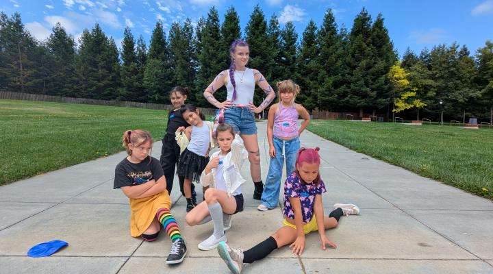 Girls and Councilor dressed up